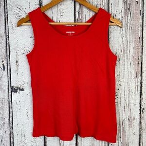 Lands’ End Basic 100% Cotton Red Tank Top Sleeveless S/P Small Petite 6/8P EUC‎